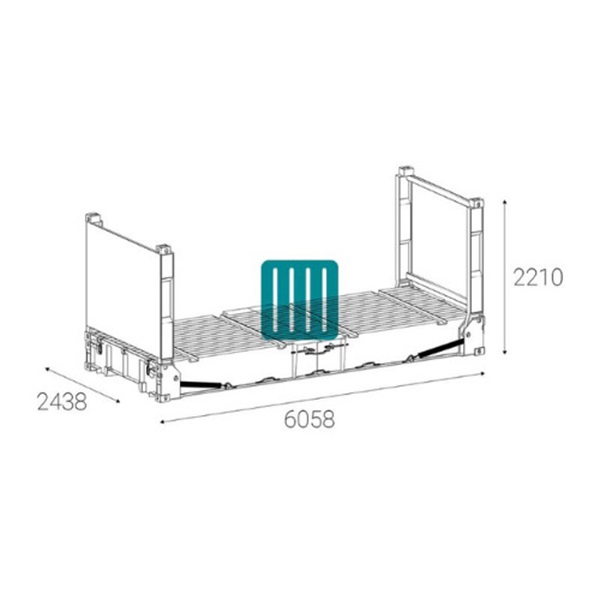 4666 20-Fuß-Flachregalcontainer